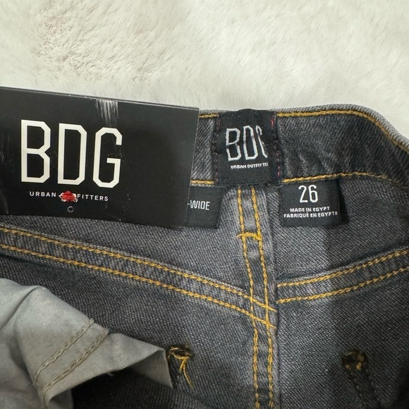 BDG urban outfitters black A wide leg jeans distressed Sz: 26 - Picture 8 of 9